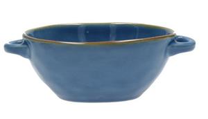 Rose & Tulpani Suppenschüssel Italienische Suppenschüssel Schüssel mit Griffen Steingut Blau 14 cm, Steinzeug, (1-tlg), Mikrowellengeeignet
