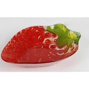 BURI Suppenschüssel 12x Glasschale Erdbeere Servierplatte Schüssel Obst Teller Untersetzer, Glas