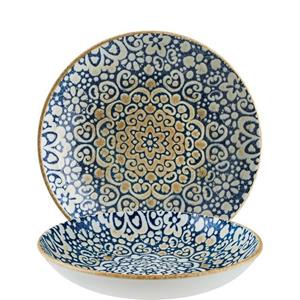 Bonna Suppenteller Alhambra, Bloom Teller tief 28cm 1.7 Liter Premium Porzellan Blau 1 Stück