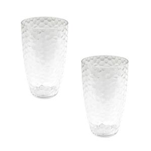 Neuetischkultur Longdrinkglas Longdrinkglas 2er Set Kunststoff mit Blaseneffekt, Kunststoff, Wasserbecher Saftbecher