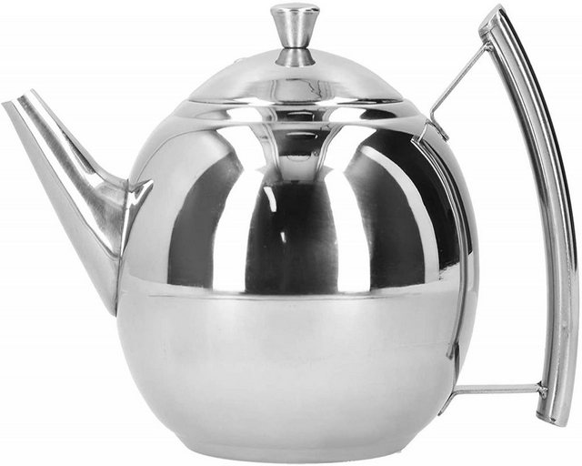 JedBesetzt Teekanne Teekanne aus Edelstahl 2L mit abnehmbarem Filter für Tee Kaffee