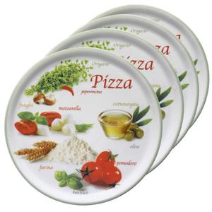 MamboCat Pizzateller 4er Set Pizzateller Napoli Pizzafoods grün 33cm - 04018#ZP1