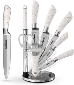 RHEINSTAHL Messer-Set 9 teilig Messerblock Messerset Küchenmesser Set Profi Kochmesser, Edelstahl hochwertiges SelbstschärfenMesser Küchenmesser Set