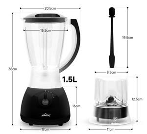 HOMELUX Standmixer 400w 1,5 L Kunststoff Mixer Smoothie Maker 3 in 1 Universal Blender, 4 Geschwindigkeit, Impulsfunktion, Küchenmixer mit Stopfer