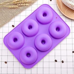 Aikidio Kuchenteller 6-Silikon Antihaft Donut Formen für Kuchen, Kekse, Bagels, Muffins, (1 St)