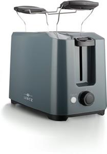 Lentz Toaster 2-Scheiben Toaster 700W Toastautomat mit Brötchenaufsatz 7-Stufen Grau