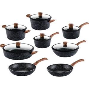 Westinghouse Pannenset â 13-delige complete Zwart Marmer Wood Set