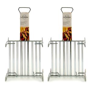 La Dehesa BBQ/barbecue braadrooster - 2x - grill verhoger - metaal - 26 x 26 x 8 cm -