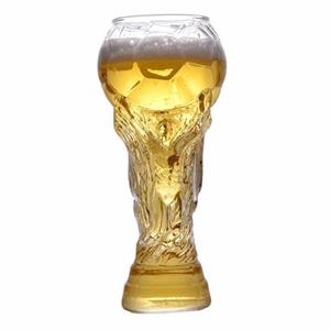 Devenirriche Bierglas Bierbecher mit FIFA-Fußball-Design, 450 ml, klares Glas, Fußball-Cup