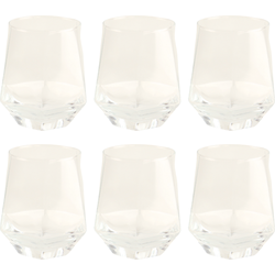 OTIX Waterglazen Set van 6 300ml Diamant vorm Transparant Glas