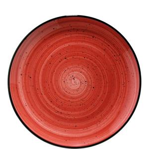Bonna Speiseteller Aura Passion, Gourmet Teller flach 20.5cm Premium Porzellan rot 1 Stück