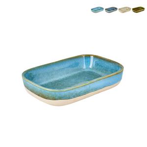 Xenos Ovenschaal stoneware - diverse kleuren - 22x15x5 cm