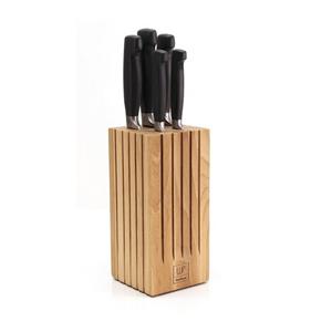 WoodFriends Messerblock aus Buchenholz modernes Design Küchenzubehör Geschenk für Koch, Hergestellt aus Buchenholz