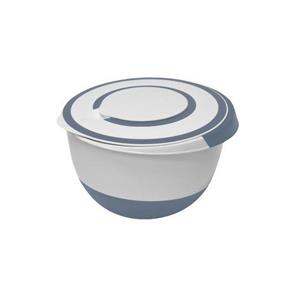 BURI Suppenschüssel 10x Rührschüssel 5L mit Spritzschutzdeckel gummiert Kunststoff backen, Kunststoff