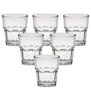 GLiving Weißweinglas Kunststoff-Gläser 4 X 210 ml Trinkbecher Plastikbecher Wassergläser, Transparentes-Acryl