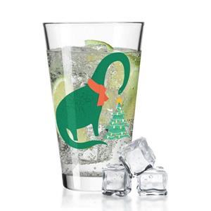 GRAVURZEILE Glas Wasserglas mit UV-Druck - im Santalanghals Design - Lustiges Geschenk