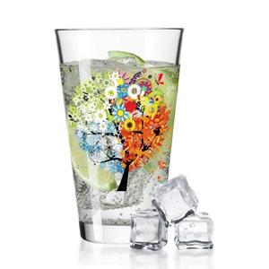 GRAVURZEILE Glas Wasserglas mit UV-Druck - im Vier Jahreszeiten Design