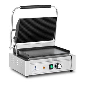 royalcatering Royal Catering - Kontaktgrill Elektrogrill Elektrogriller geriffelt, glatt 2.200 w - Silbern