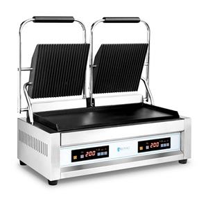 Royal Catering Dubbele Contactgrill - 2 x 1,800 W -  - glad / geribbeld