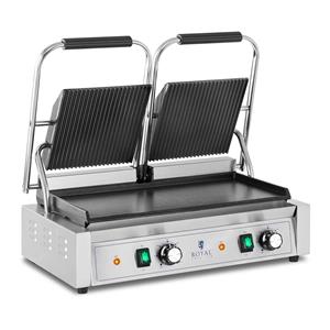 Royal Catering Dubbele contactgrill - Ribbed + Flat -  - 3,600 W