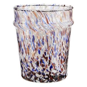 Madam Stoltz-collectie Turtoise drinkglas oranje/blauw/wit