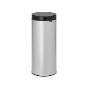Brabantia Touch Bin Afvalemmer - 30 liter - Metallic Grey with Matt Black Steel lid
