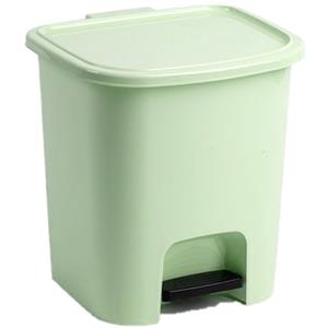 PlasticForte Kunststof afvalemmers/vuilnisemmers mintgroen 7.5 liter met pedaal -