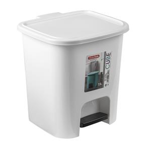 PlasticForte Afvalemmer/vuilnisemmer/pedaalemmer 7.5 liter met deksel en pedaal wit -