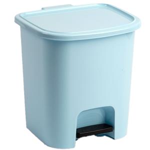 PlasticForte Kunststof afvalemmers/vuilnisemmers lichtblauw 7.5 liter met pedaal -