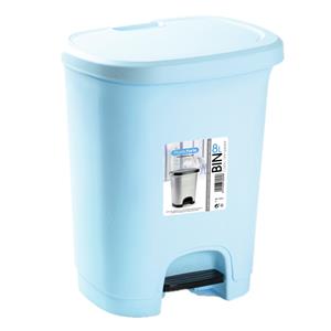 PlasticForte Kunststof afvalemmers/vuilnisemmers lichtblauw 8 liter met pedaal -