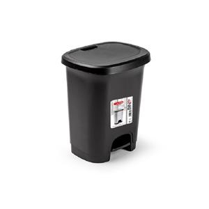 PlasticForte Kunststof afvalemmers/vuilnisemmers zwart 8 liter met pedaal -
