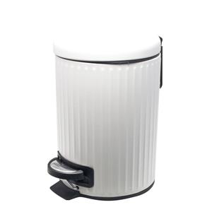 1x Witte badkamer/toilet vuilnisbakken/pedaalemmers RVS 3 liter 26 cm -
