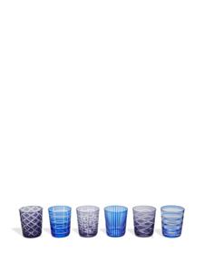 POLSPOTTEN Set van zes glazen - Blauw