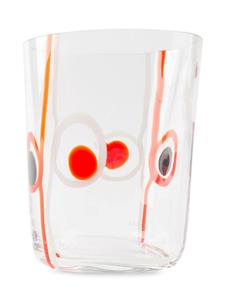 Carlo Moretti glas met abstracte vlekken - Oranje