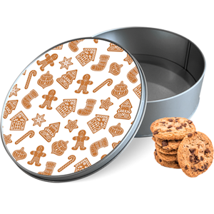 Koektrommel Christmas Cookies Rond - Bewaarblik 15x15x5 cm