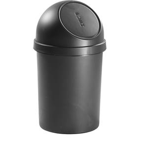 helit Push-Abfallbehälter aus Kunststoff, Volumen 45 l, HxØ 700 x 400 mm, schwarz, VE 2 Stk