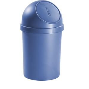 Helit Push-afvalbak van kunststof, inhoud 45 l, h x Ø = 700 x 400 mm, blauw, VE = 2 stuks