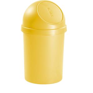Helit Push-afvalbak van kunststof, inhoud 45 l, h x Ø = 700 x 400 mm, geel, VE = 2 stuks