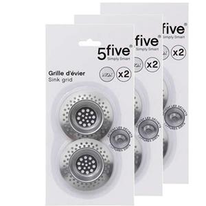 5five Gootsteenfilters - 6x stuks - RVS -