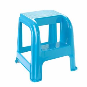 PlasticForte Lichtblauw keukenkrukje/opstapje met 2 treden 45 cm -