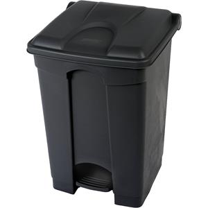 Pedaalafvalbak van recyclaat, antibacterieel, inhoud 45 l, h x b x d = 620 x 400 x 410 mm, zwart, vanaf 5 stuks