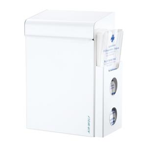 AIR-WOLF Hygieneabfallbehälter mit Beutelspender, Volumen 8 l, BxHxT 220 x 342 x 153 mm, Edelstahl weiß