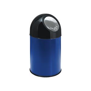 Push-vuilnisbak, inhoud 30 l, verzinkte binnenbak, blauw, vanaf 2 stuks
