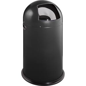 VAR Push-vuilnisbak, inhoud 40 l, hoogte 740 mm, gitzwart
