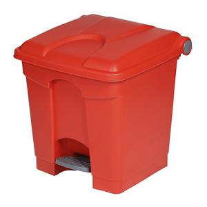 Afvalverzamelaar met pedaal, inhoud 30 l, b x h x d = 410 x 435 x 400 mm, rood