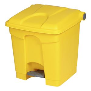 Afvalverzamelaar met pedaal, inhoud 30 l, b x h x d = 410 x 435 x 400 mm, geel