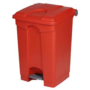 Afvalverzamelaar met pedaal, inhoud 45 l, b x h x d = 410 x 600 x 400 mm, rood