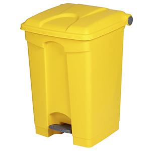 Afvalverzamelaar met pedaal, inhoud 45 l, b x h x d = 410 x 600 x 400 mm, geel