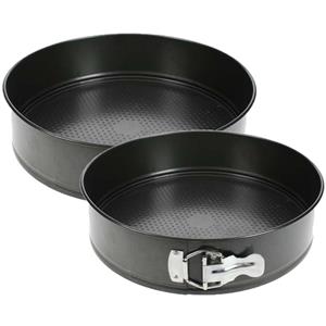Cosy & Trendy Set van 2 taart bakvormen/springvormen zwart met antiaanbaklaag 25 en 28 cm -