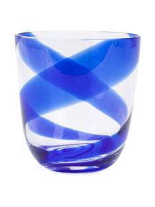 Carlo Moretti Glas met gedraaide streep - Blauw
